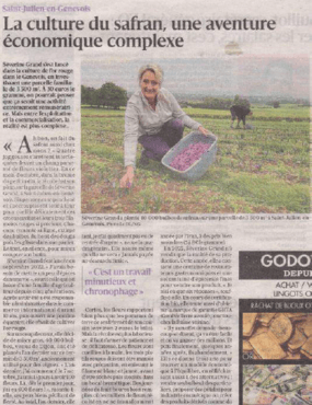 Aperçu de l'article de presse sur l'entreprise Safran du Genevois parue dans le Dauphiné Libéré le 1er novembre 2023.